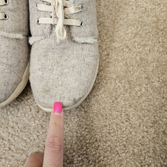 TOMS Del Rey Charcoal Wool with Shearling Shoes Women's 9 - Picture 7 of 9